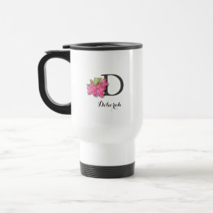 Taza De Viaje Monogramo Rosa Azalea Travel Mug