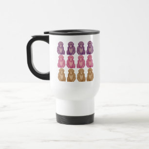 Taza De Viaje Monos Coloridos de Estilo Pixel Caprichoso