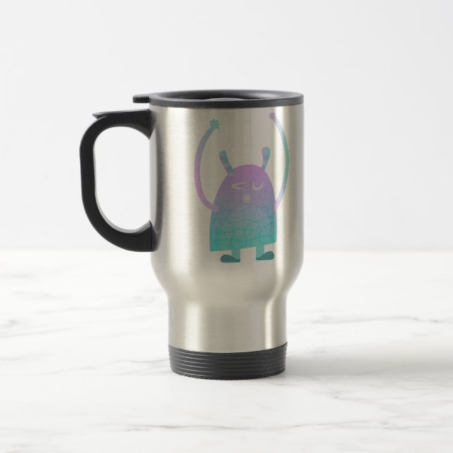 Taza De Viaje Monstruo Azul Pequeño y Lindo (Izquierda)