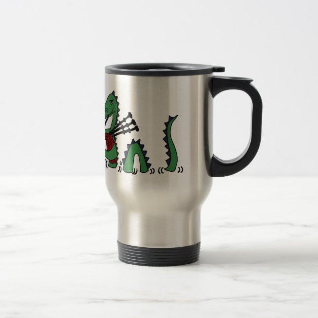 Taza De Viaje Monstruo divertido de Loch Ness que toca las (Derecha)