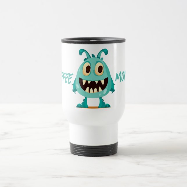 Taza De Viaje Monstruo/Extranjero/Personalizado/Azul (Centro)