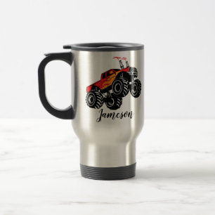 Taza De Viaje Monstruo negro rojo lindo Nombre personalizado
