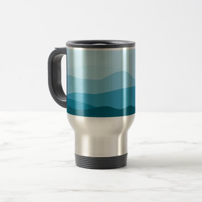 Taza De Viaje Montajes modernos abstractos Pastel Blue Pink (Anverso izquierdo)