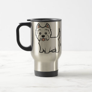 Taza De Viaje Montaña del oeste Terrier blanco del dibujo