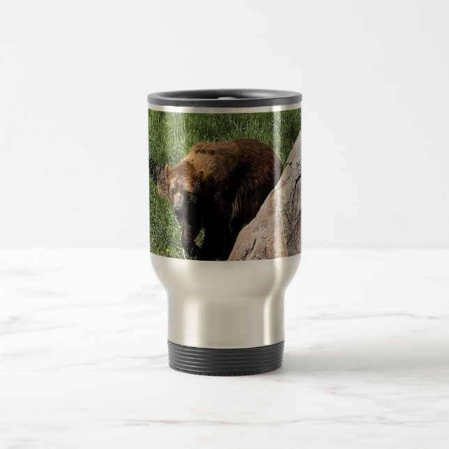 Taza De Viaje Montana Grizzly Bear Travel Mug (Centro)