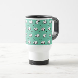Taza De Viaje Montañas de Snoopy y Patrón Verde azulado