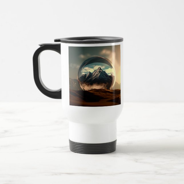 Taza De Viaje Montañas en un globo de burbujas (Izquierda)