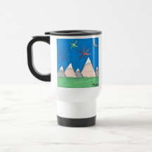 Taza de viaje Montañas y Fuegos Artificiales
