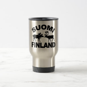 Taza De Viaje Moose & Reindeer mug de Finlandia - elegir estilo