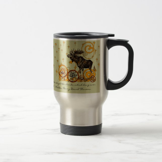 Taza De Viaje Moose Stein-Walden, Henry David Thoreau Cita (Derecha)