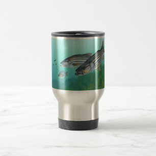 Taza De Viaje Morone atlántico Saxatilis de los pescados de la