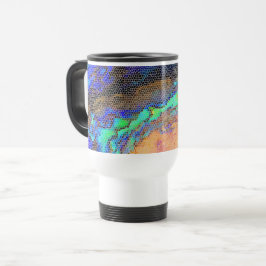 Taza De Viaje Mosaico abstracto de concha de abulón de vidrio te