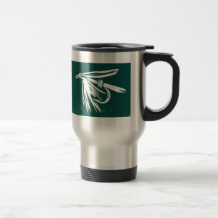 Taza De Viaje "Mosca verde húmeda - trucha cruda" Pesca con mosc