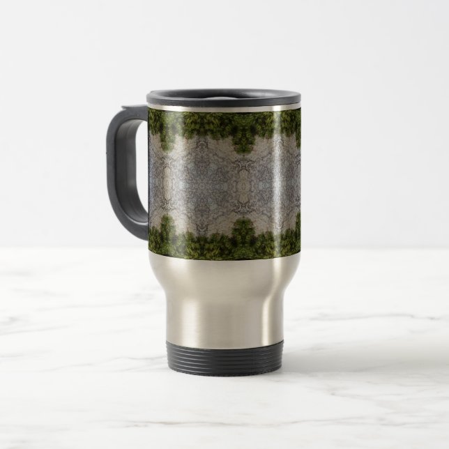 Taza De Viaje Moss verdes y arte de la naturaleza terrestre (Anverso izquierdo)