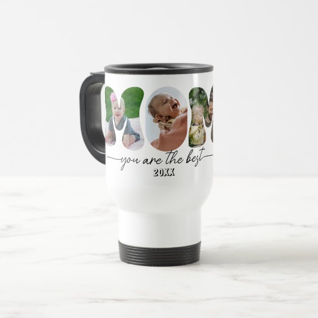 Taza De Viaje  Mother's Day 3 Photos Collage Mom cut out (Anverso izquierdo)