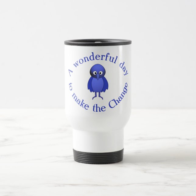 Taza De Viaje Motivación del pájaro azul (Centro)