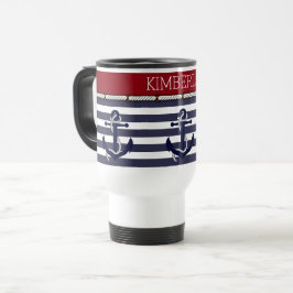 Taza De Viaje Motivo De Ancla Náutica Elija Su Personalizado De 