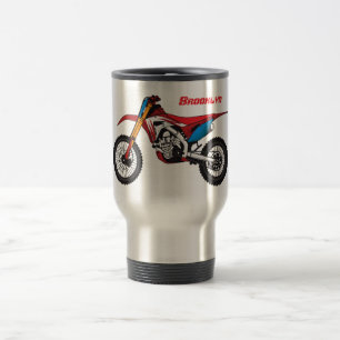 Taza De Viaje Moto de moto de tierra roja