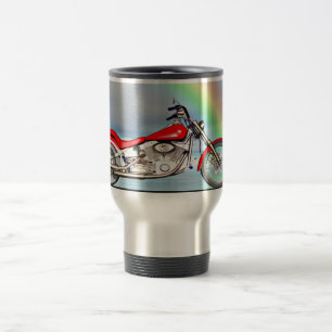 Taza De Viaje Motocicleta y arco iris