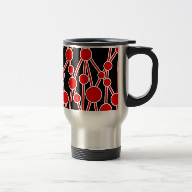Taza De Viaje Muchas carreteras II rojas con blanco en negro (Derecha)
