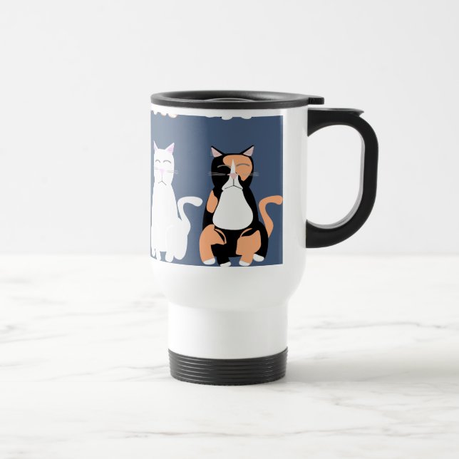 Taza De Viaje Muchos tipos de gato Personalizado Mascota patrón  (Derecha)