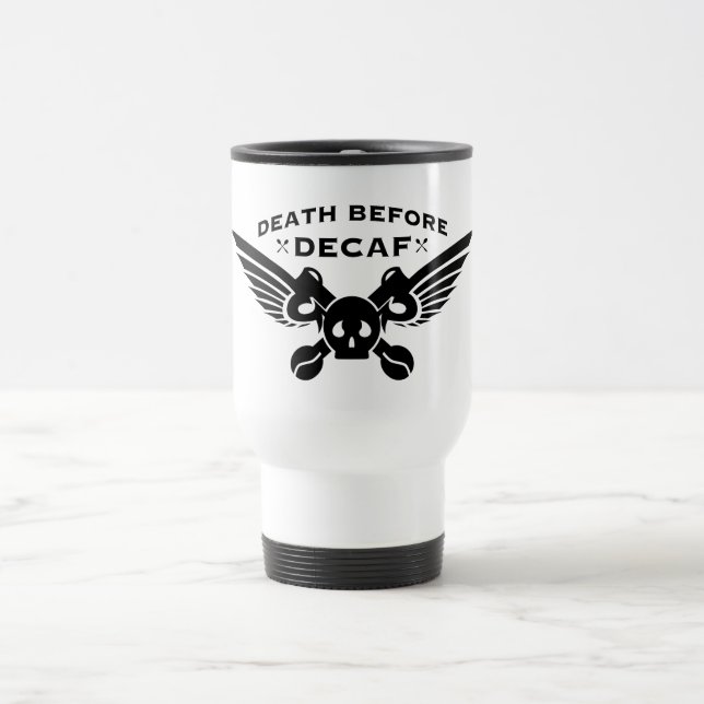 Taza De Viaje muerte antes del decaf (Centro)