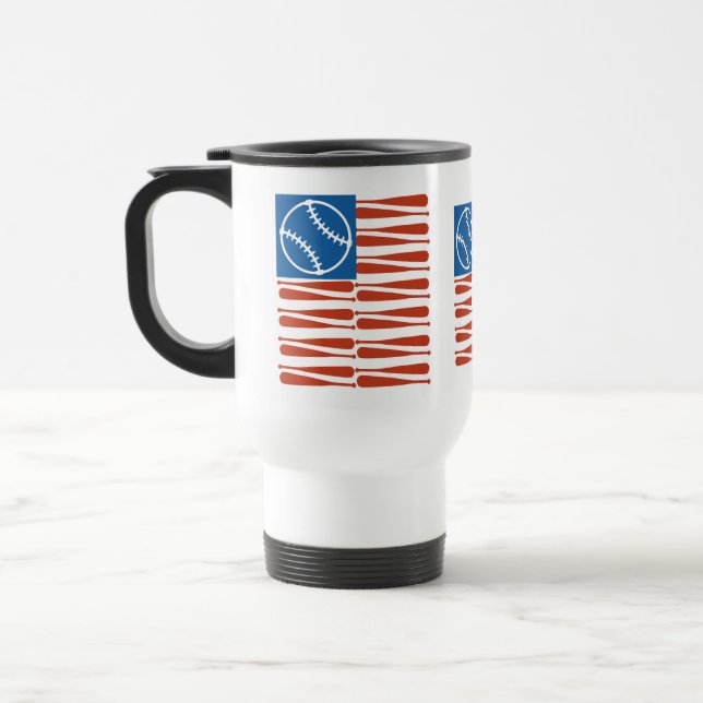 Taza De Viaje Muertes de la bandera de béisbol (Izquierda)