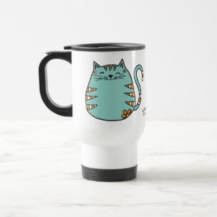 Taza De Viaje Muertes de nombres personalizados de Happy Cat