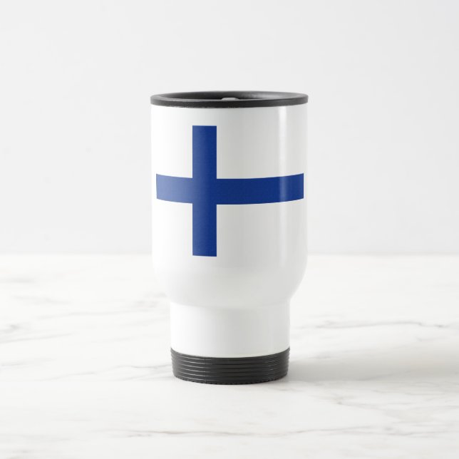 Taza De Viaje Muertes de personalizado de bandera finlandesa (Centro)