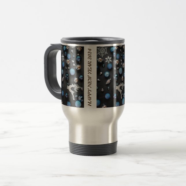 Taza De Viaje Muertes de viajes del Año Nuevo Feliz (Anverso izquierdo)