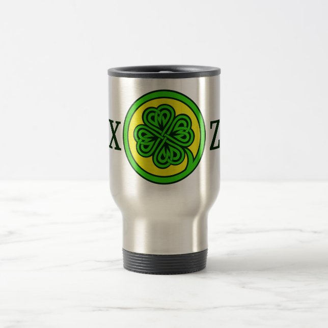 Taza De Viaje Muertes tribales personalizados Shamrock (Centro)