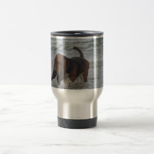 Taza De Viaje Mug Basset Hound By the Sea