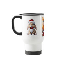 Mug con adorable diseño de un conejo y gatitos