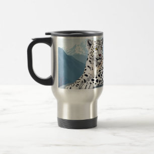 Taza De Viaje Mug, con diseño de leopardos de nieve
