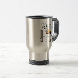 Taza De Viaje Mug con Handle Com um pastel de nata