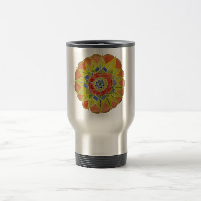 Taza De Viaje Mug de acero inoxidable Mandala Art (Centro)