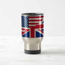 Mug de bandera británica y estadounidense de doble