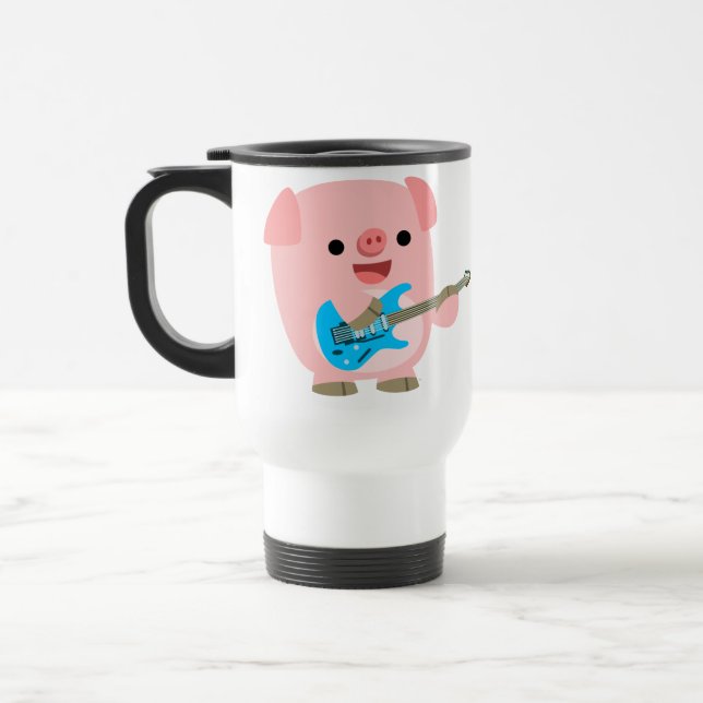 Taza De Viaje Mug de cerdo Personalizado de Cute Rockin (Izquierda)