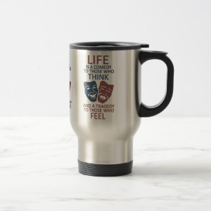 Taza De Viaje Mug de cita LIFE - elegir estilo y color