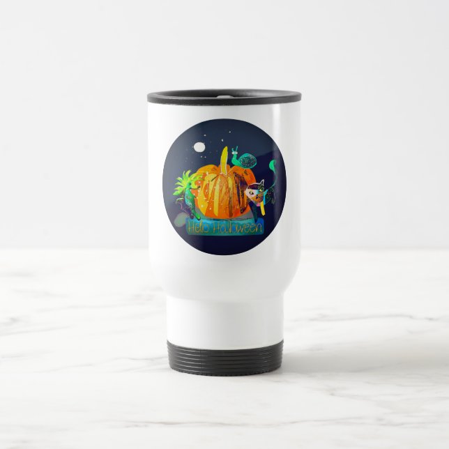 Taza De Viaje Mug de espíritu de calabaza - Animales de Hallowee (Centro)