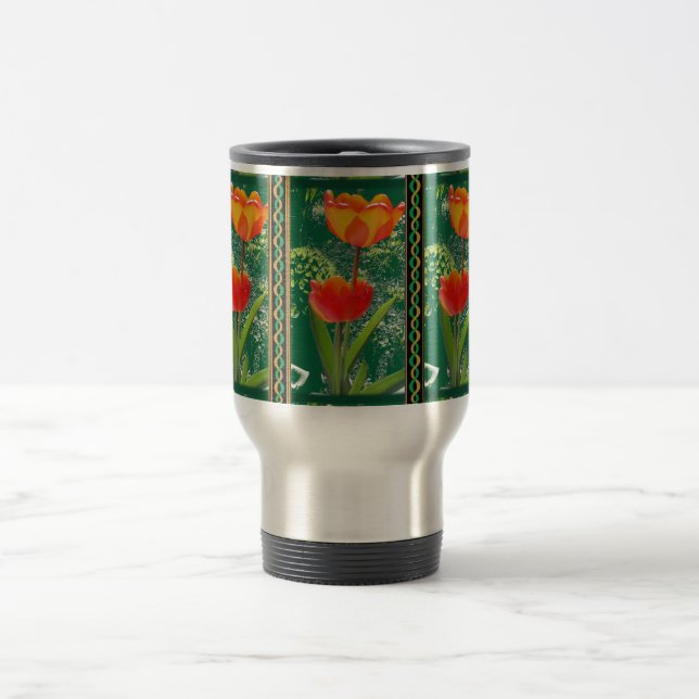 Taza De Viaje Mug de flor naranja (Centro)