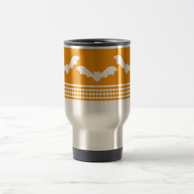 Taza De Viaje Mug de Halloween, Naranja y blanco (Centro)