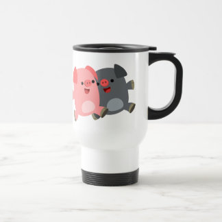 Taza De Viaje Mug de los cerdos de Personalizado blanco y negro
