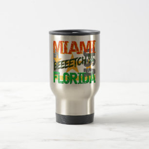 Taza De Viaje Mug de Miami Beeeetch - elegir estilo y color