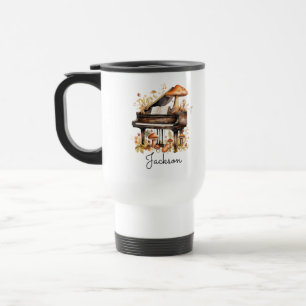 Taza De Viaje Mug de piano grande personalizado - Nombre persona