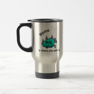 Taza De Viaje Mug de remolque de remolque de remolque azul verde