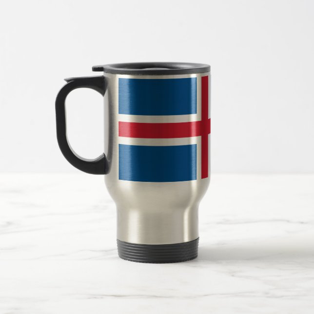 Taza De Viaje Mug de viaje con bandera de Islandia (Izquierda)