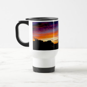 Taza De Viaje Mug de viaje con manija y fotografía de atardecer