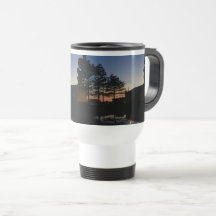 Mug de viaje con paladar foto de puesta de sol con