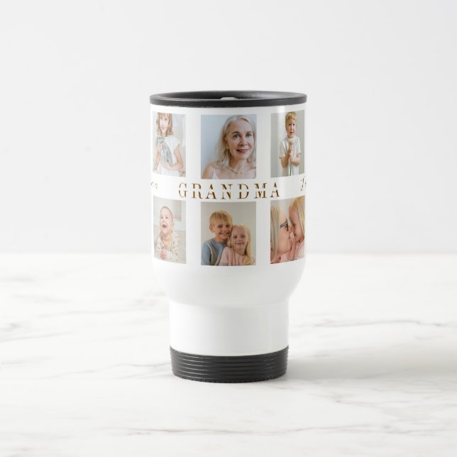 Taza De Viaje Mug de viaje de la abuela personalizada | Fotos pe (Centro)